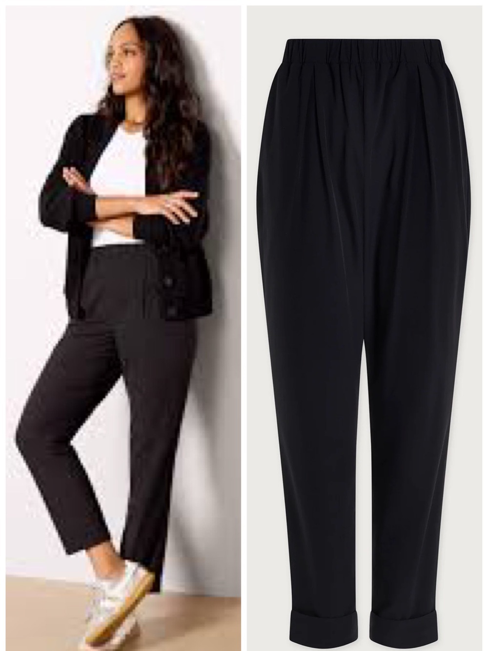 Varley Alana Slim Tapered Cuff Pant in Black Size S EUC Minimalist Quiet Luxury